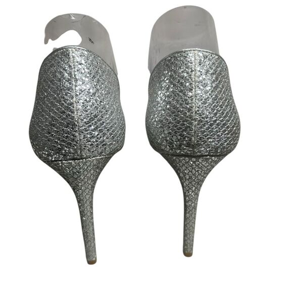INTERNATIONAL CONCEPTS Womens Sequin Silver Heels Size 8 Party Holiday Christmas - Picture 8 of 11